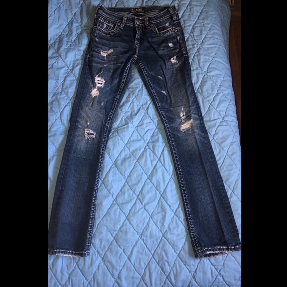 Silver Boot Cut Jeans - Picture 4 of 6